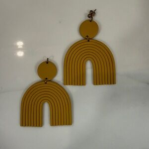 Mustard Yellow Arch Earrings